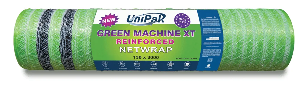 Multiple hay bales secured with net wrap